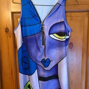 VENUS Blue and Purple Artistic Short Sleeve Tee